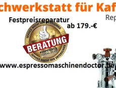 Festpreisreparatur für Espressomaschinen, La Pavoni, Gaggia, u.a